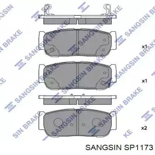 Задні гальмівні колодки Sangsin SP1173 ціна, від 18.47 USD