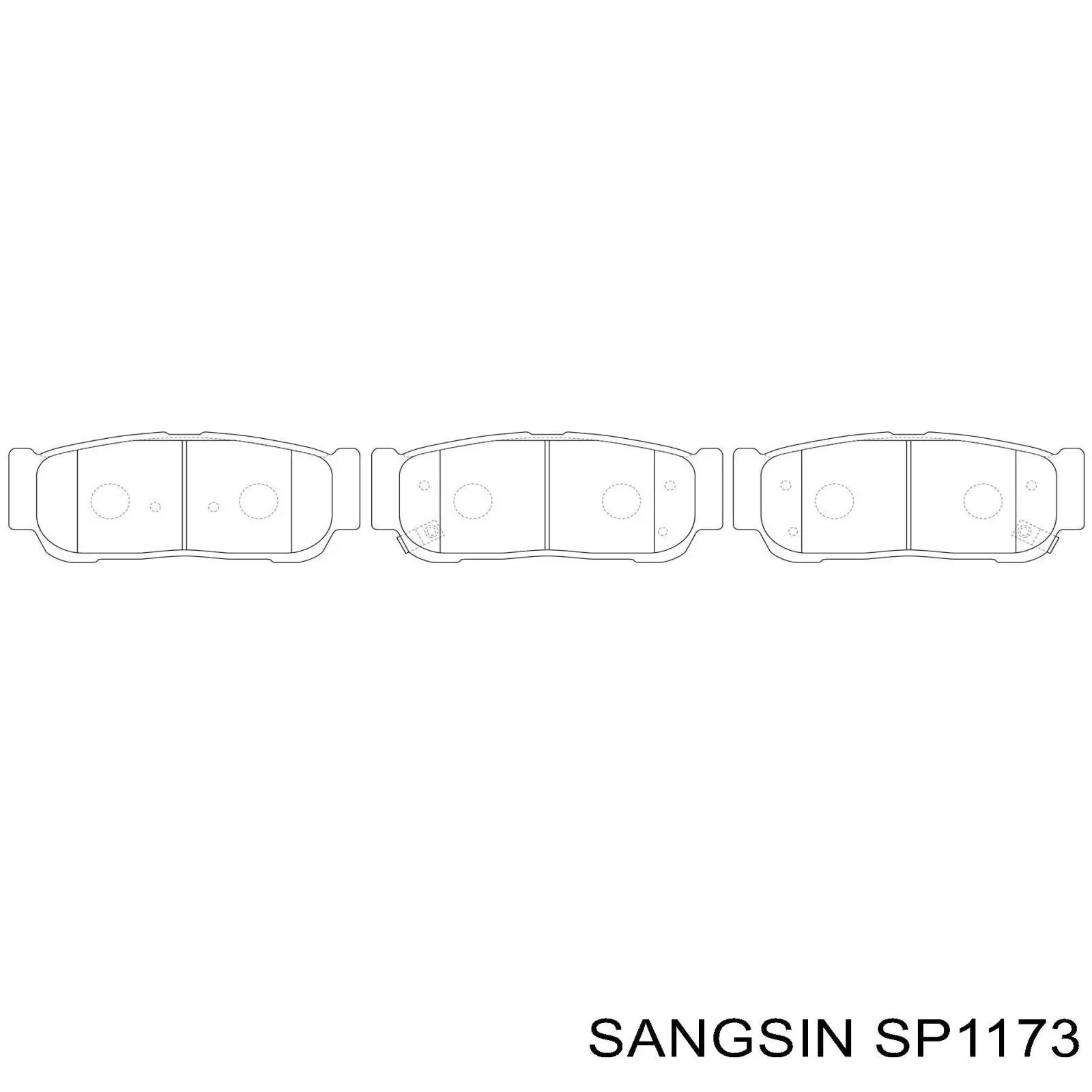 SP1173 Sangsin колодки гальмові задні, дискові
