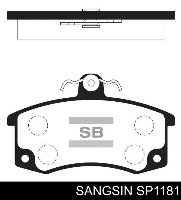 Гальмівні колодки Sangsin SP1181 ціна, від 11.96 USD
