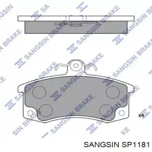 SP1181 Sangsin колодки гальмівні передні, дискові
