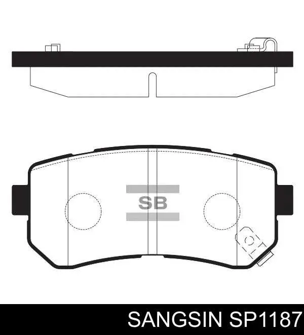 SP1187 Sangsin Колодки гальмівні задні, дискові