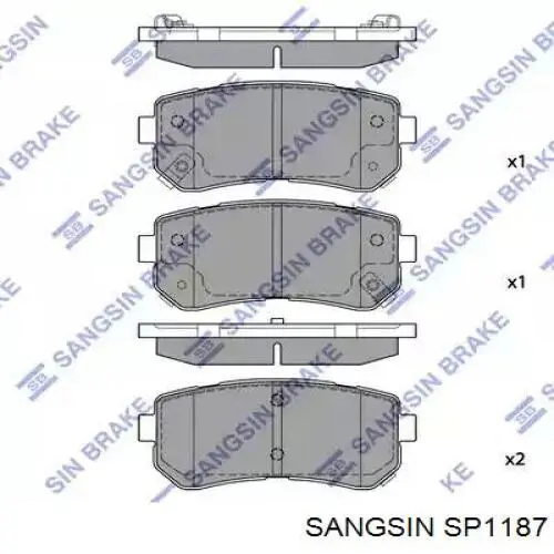Задні гальмівні колодки Sangsin SP1187 ціна, від 14.82 USD