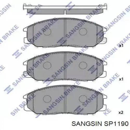 SP1190 Sangsin Передні гальмівні колодки