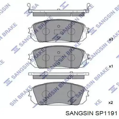 SP1191 Sangsin Передні гальмівні колодки