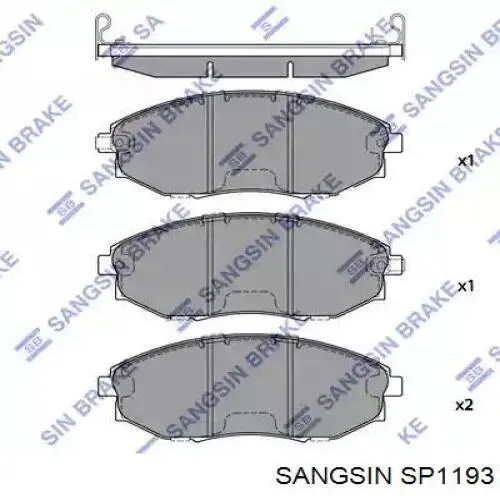 SP1193 Sangsin колодки гальмівні передні, дискові