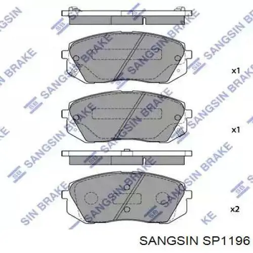 Колодки гальмівні передні, дискові SP1196 Sangsin