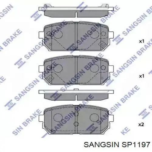 Задні гальмівні колодки Sangsin SP1197 ціна, від 17.05 USD