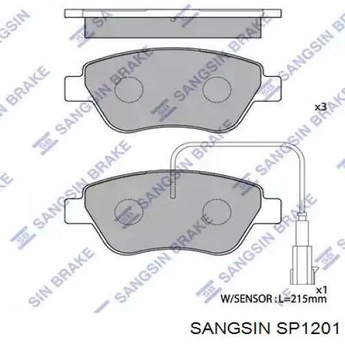 Колодки гальмівні передні, дискові SP1201 Sangsin