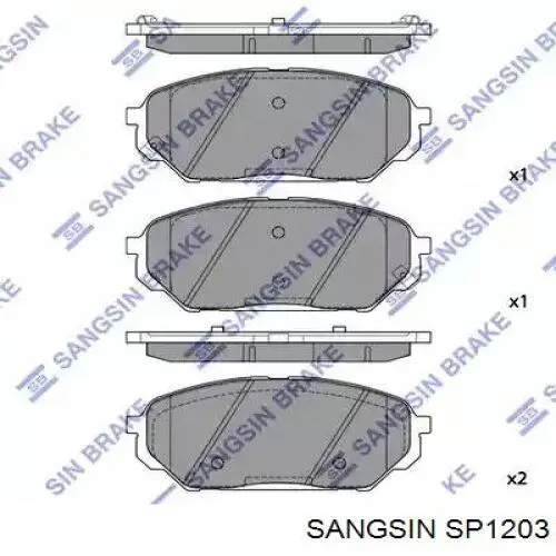 SP1203 Sangsin Передні гальмівні колодки