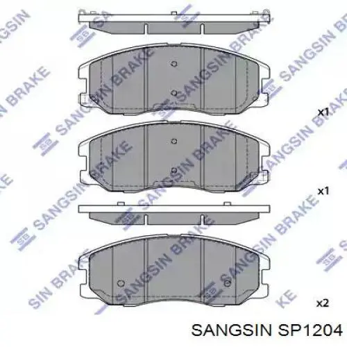 Купити SP1204 Sangsin Колодки гальмівні передні, дискові