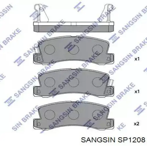 Задні гальмівні колодки Sangsin SP1208 ціна, від 15.23 USD