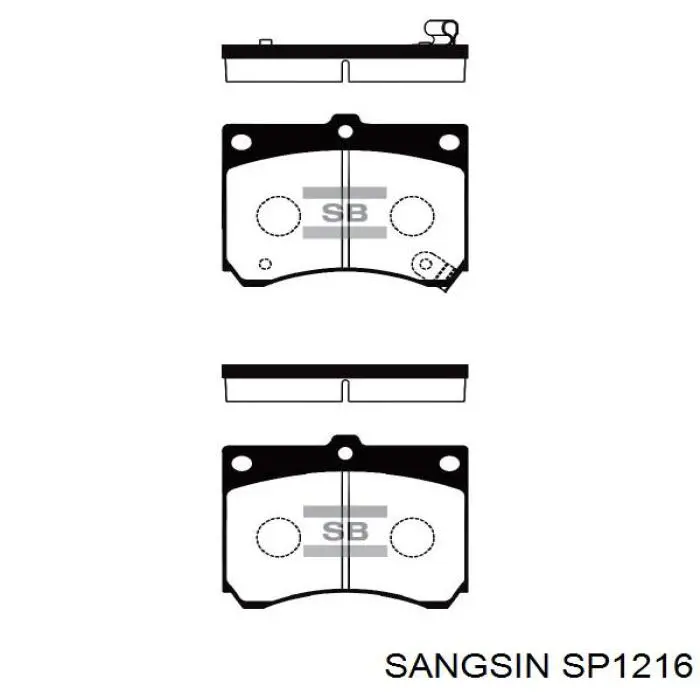 Купити SP1216 Sangsin Колодки гальмівні передні, дискові
