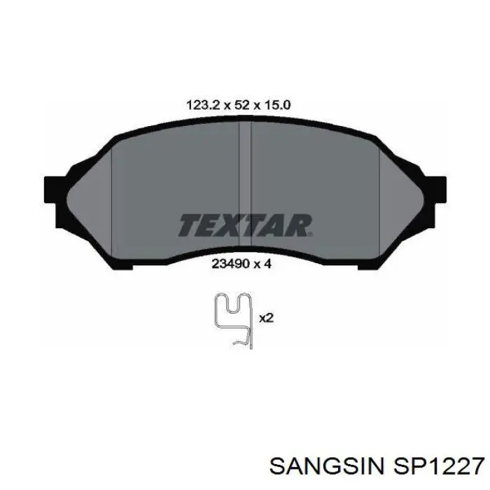 SP1227 Sangsin Передні гальмівні колодки