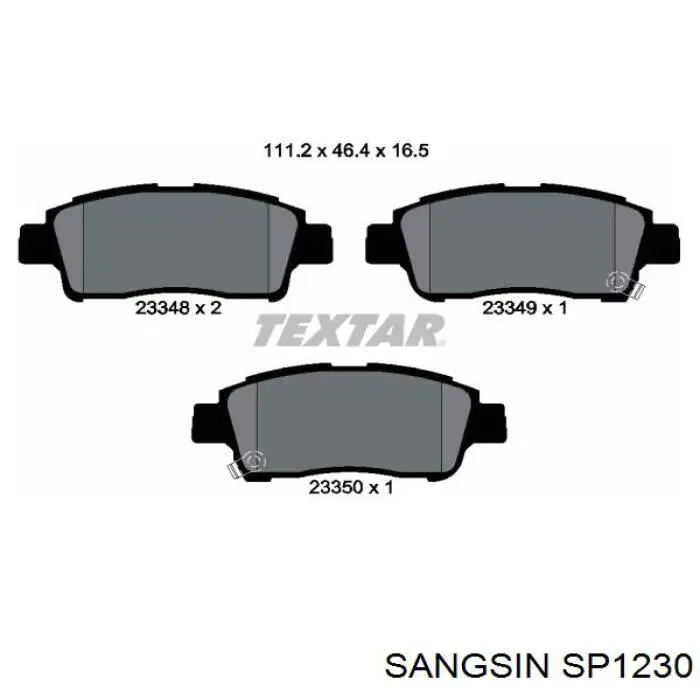 Гальмівні колодки Sangsin SP1230 ціна, від 16.01 USD