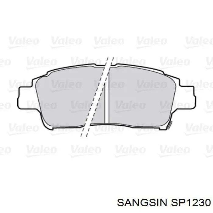 Купити SP1230 Sangsin Колодки гальмівні передні, дискові