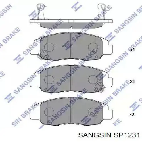 SP1231 Sangsin Передні гальмівні колодки