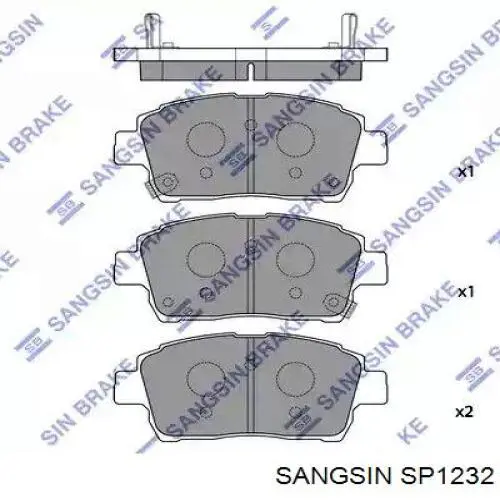 Гальмівні колодки Sangsin SP1232 ціна, від 13.55 USD