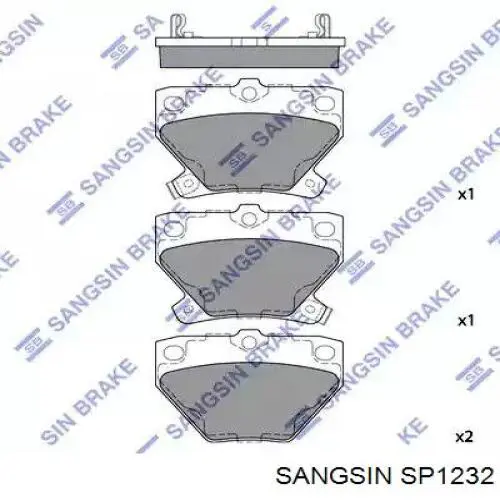 Передні тормозні колодки SP1232 Sangsin