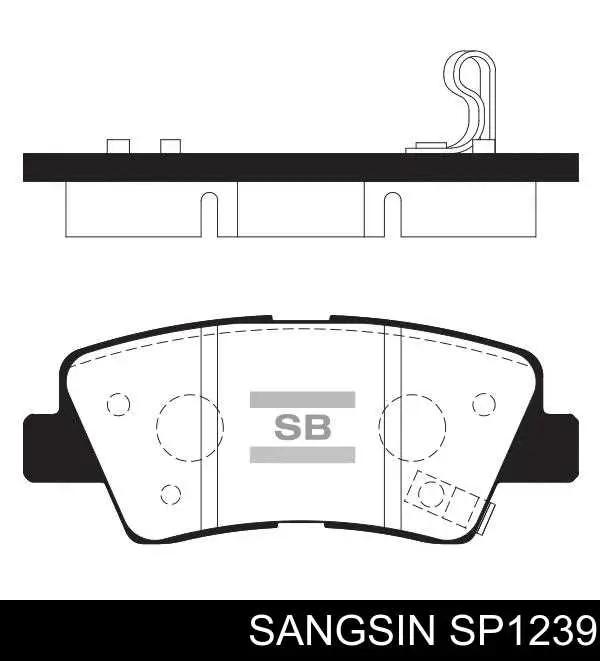 Задні гальмівні колодки Sangsin SP1239 ціна, від 15.78 USD