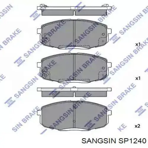 SP1240 Sangsin колодки гальмівні передні, дискові