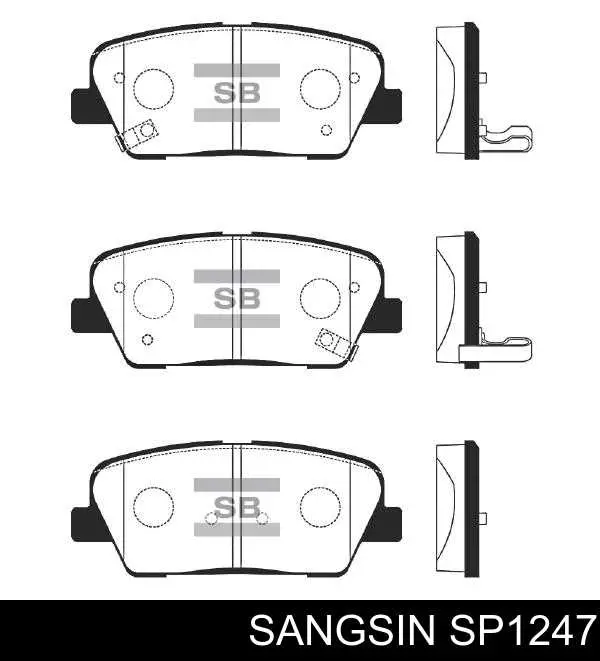 Задні гальмівні колодки Sangsin SP1247 ціна, від 16.85 USD