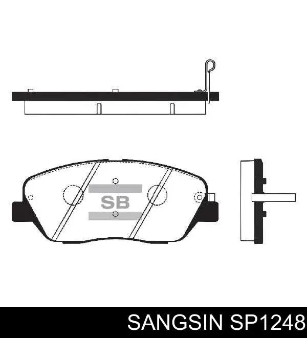 Купити SP1248 Sangsin Колодки гальмівні передні, дискові