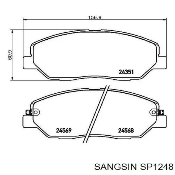 Передні тормозні колодки SP1248 Sangsin