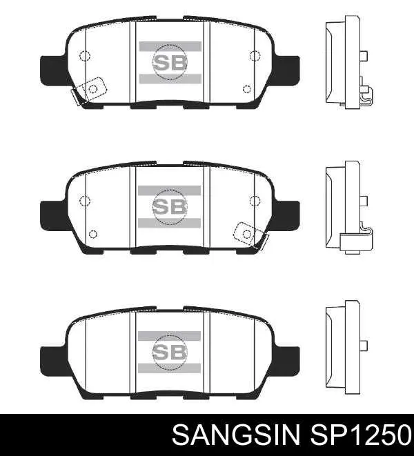 Задні гальмівні колодки Sangsin SP1250 ціна, від 16.10 USD