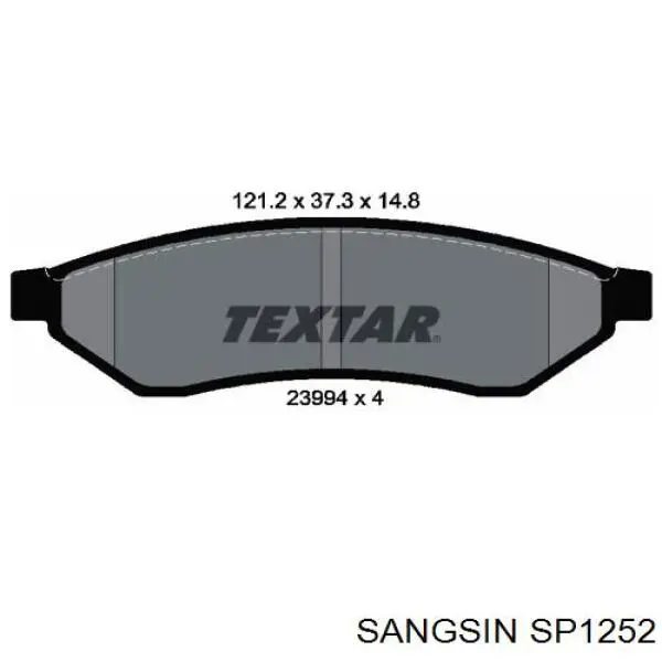 Колодки гальмові задні, дискові SP1252 Sangsin