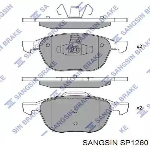 SP1260 Sangsin колодки гальмівні передні, дискові