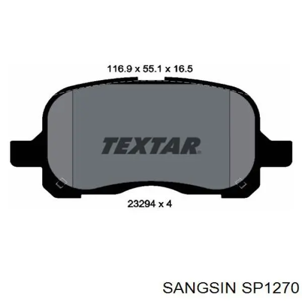 Гальмівні колодки Sangsin SP1270 ціна, від 15.78 USD