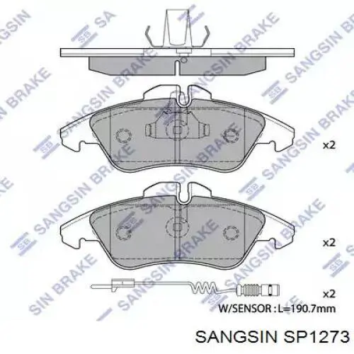 Гальмівні колодки Sangsin SP1273 ціна, від 19.81 USD