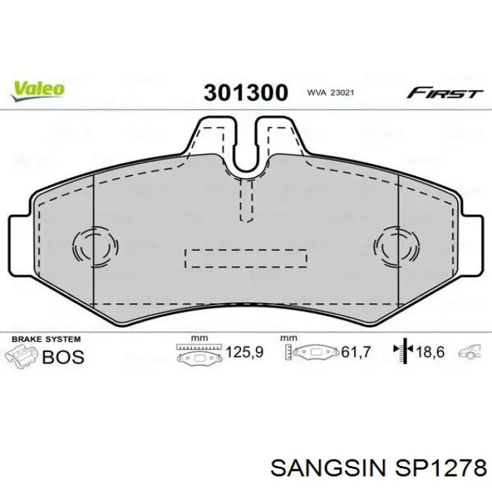 Задні гальмівні колодки Sangsin SP1278 ціна, від 16.67 USD