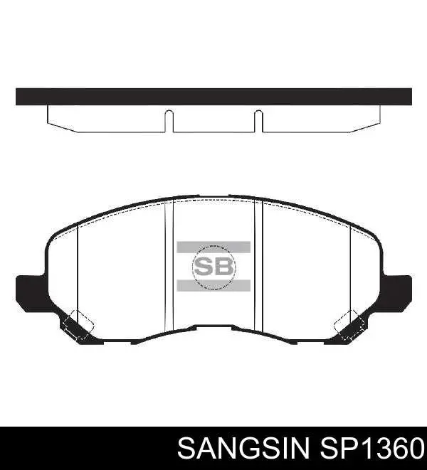 Купити SP1360 Sangsin Колодки гальмівні передні, дискові