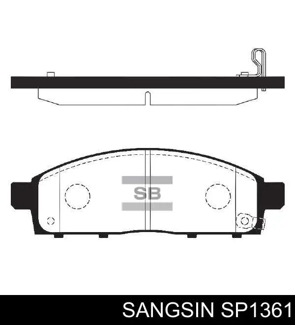 Передні тормозні колодки SP1361 Sangsin