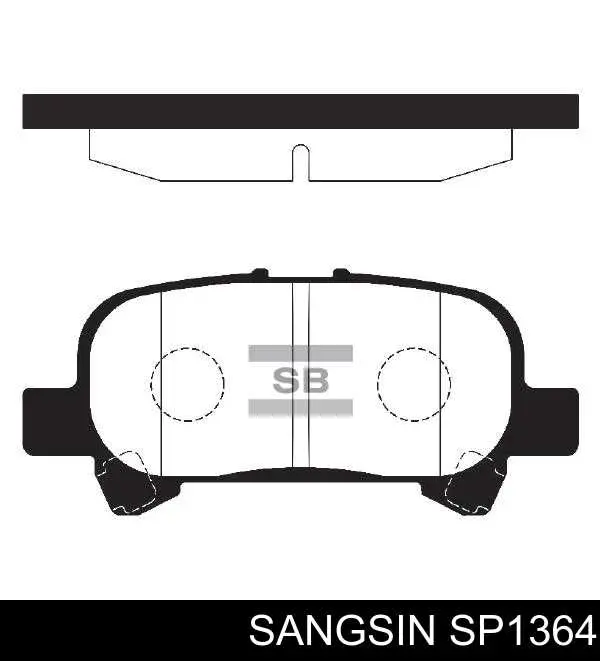 SP1364 Sangsin Колодки гальмівні задні, дискові