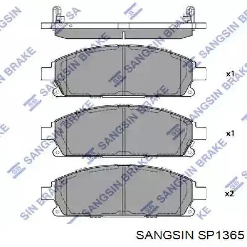 SP1365 Sangsin Передні гальмівні колодки