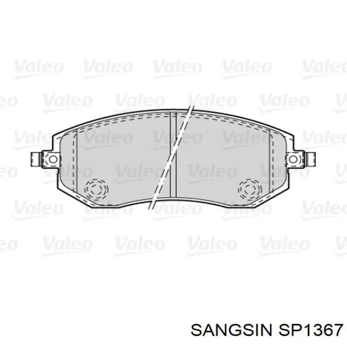 SP1367 Sangsin колодки гальмівні передні, дискові