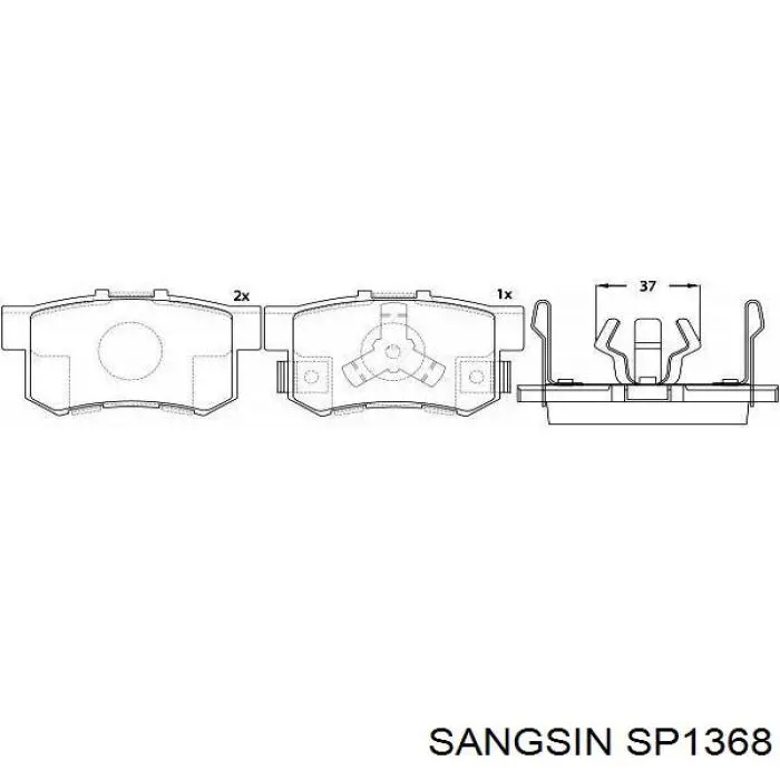 Задні гальмівні колодки SP1368 Sangsin