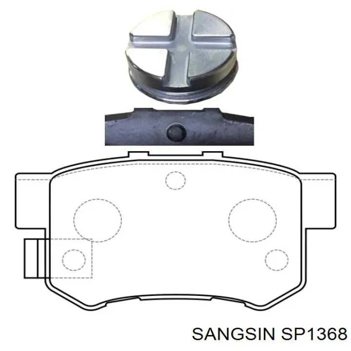 SP1368 Sangsin колодки гальмові задні, дискові