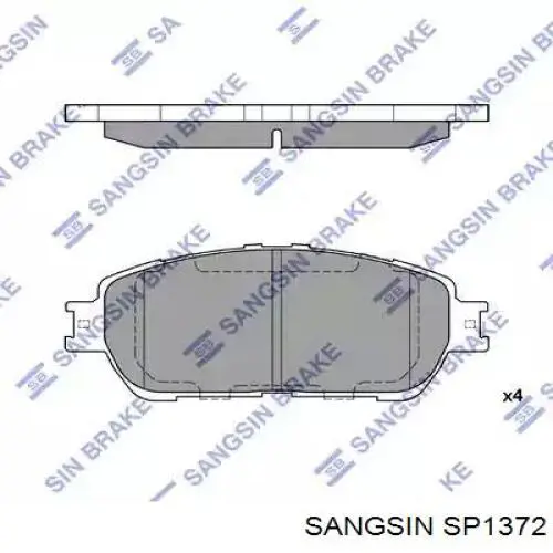 Купити SP1372 Sangsin Колодки гальмівні передні, дискові