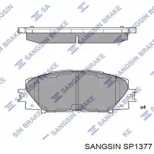 Гальмівні колодки Sangsin SP1377 ціна, від 23.78 USD