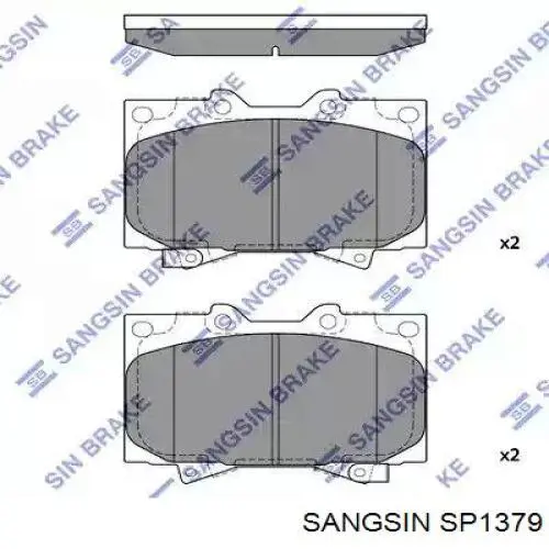 Колодки гальмівні передні, дискові SP1379 Sangsin