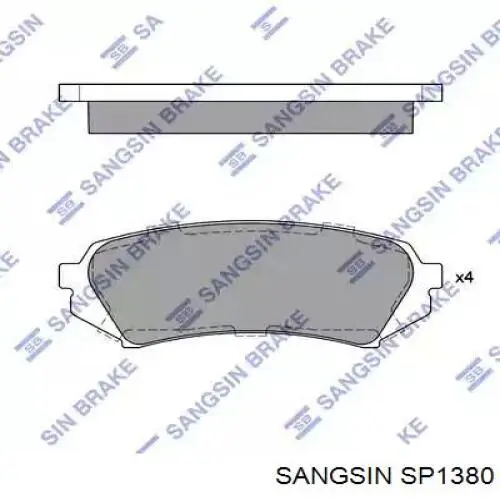 Задні гальмівні колодки Sangsin SP1380 ціна, від 15.96 USD