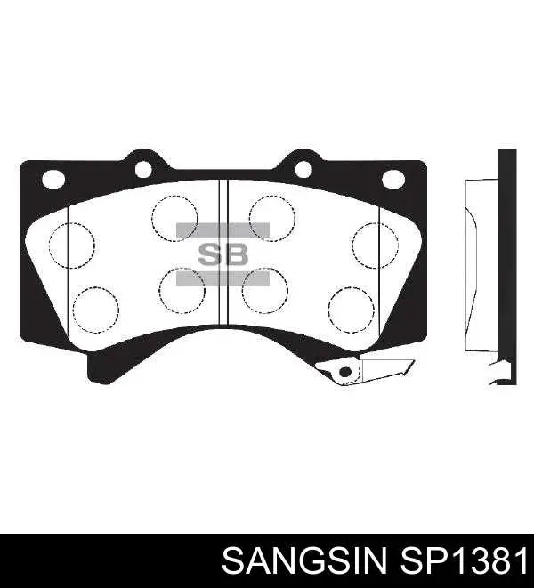 Гальмівні колодки Sangsin SP1381 ціна, від 29.27 USD