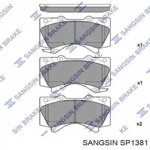 Колодки гальмівні передні, дискові SP1381 Sangsin