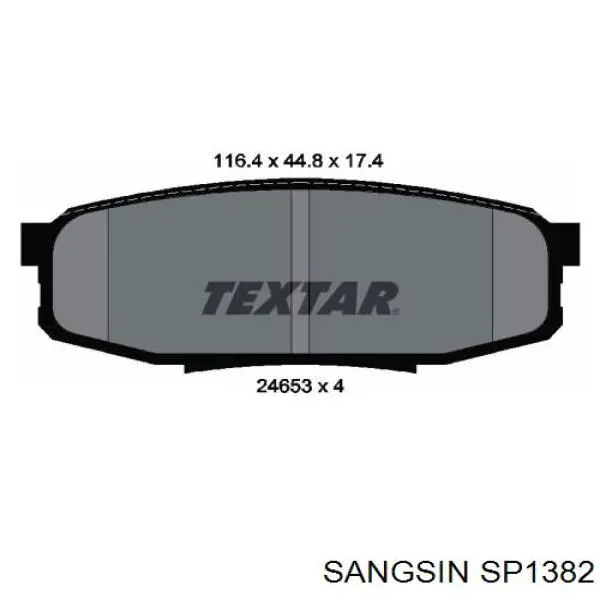 Задні гальмівні колодки SP1382 Sangsin