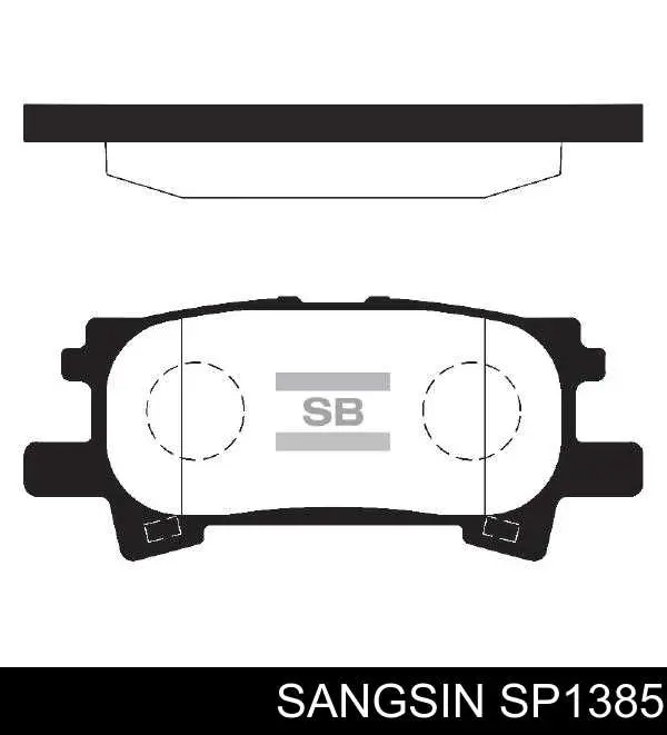 SP1385 Sangsin Колодки гальмівні задні, дискові