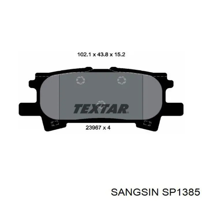 Задні гальмівні колодки Sangsin SP1385 ціна, від 16.93 USD