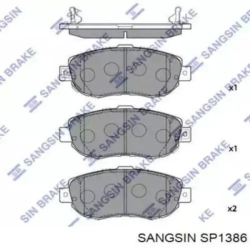SP1386 Sangsin Передні гальмівні колодки